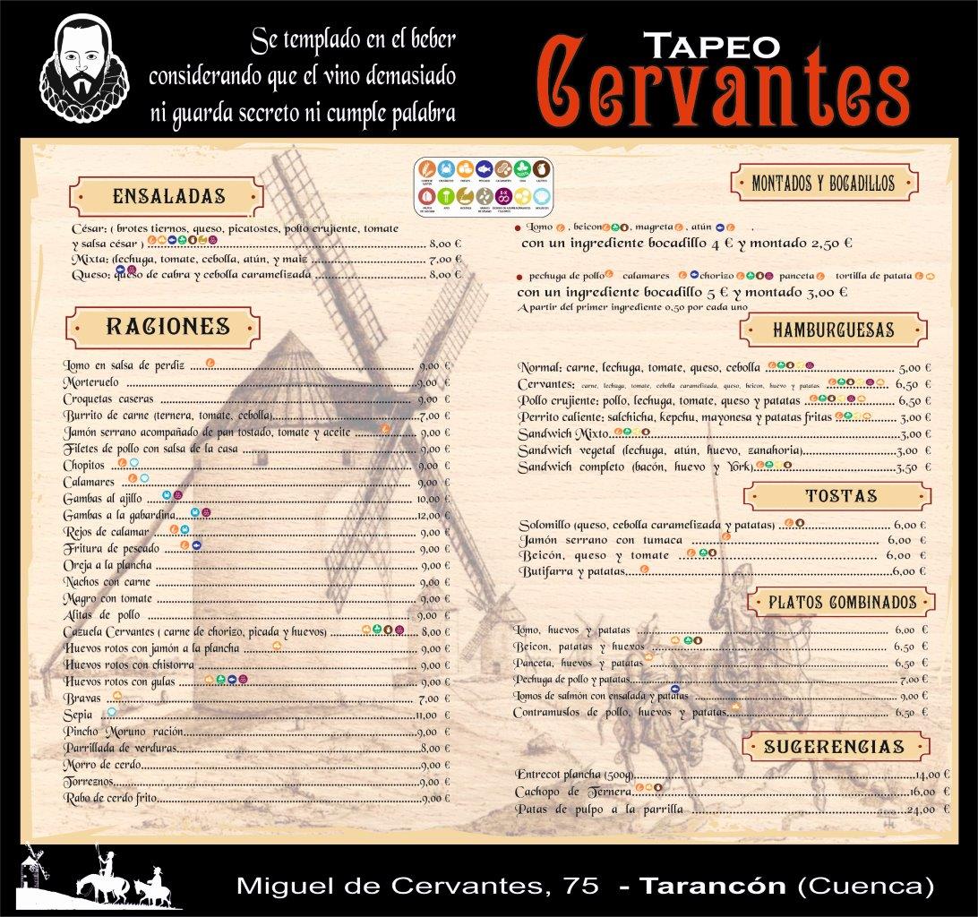 Carta de tapeo cervantes — página 1